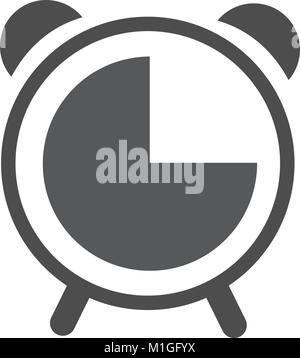 Wecker Symbol Leitung, Gliederung und gefüllte Vektor Zeichen, lineare und Piktogramm "Ballengröße auf Weiß, Logo isoliert Stock Vektor