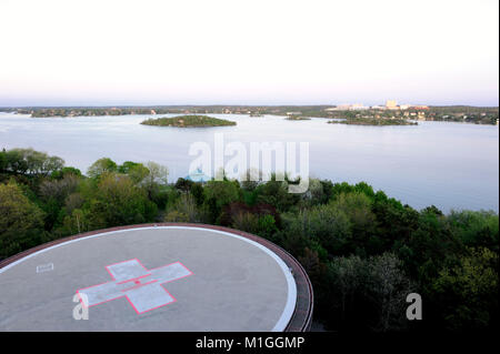 Dies ist der Blick vom Dach des ehemaligen Sudbury St. joseoh's Health Center (der Sudbury Allgemeine Krankenhaus) Stockfoto