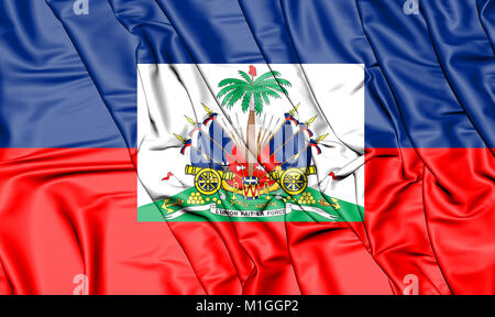 3D-Flagge Haiti. 3D-Darstellung. Stockfoto