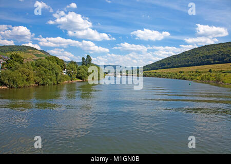 Mosel Zeltingen-Rachtig im Weindorf, Mosel, Rheinland-Pfalz, Deutschland, Europa Stockfoto