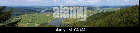 Blick vom Turm fünf Seen, Detzem, Mosel, Rheinland-Pfalz, Deutschland, Europa Stockfoto