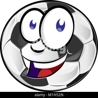 Fußball cartoon Maskottchen isoliert auf weißem Stock Vektor