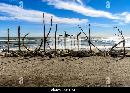 Driftwood Ortsschild Stockfoto