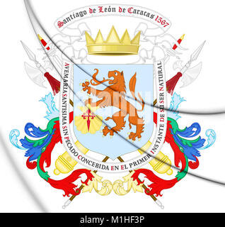 Wappen von Caracas, Venezuela. 3D-Darstellung. Stockfoto