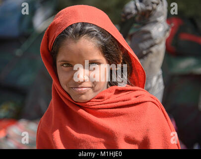 Rajasthani Mädchen, Udaipur, Rajasthan, Indien Stockfoto