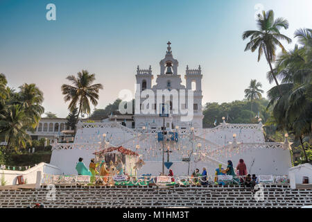 Unsere Liebe Frau von der Unbefleckten Empfängnis Kirche Panaji, Goa, Indien Stockfoto