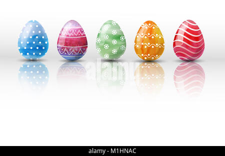 Frohe Ostern. Ein congratulatory Ostern Hintergrund mit bunten Eiern. Einen Hintergrund mit Kopie Raum Stockfoto