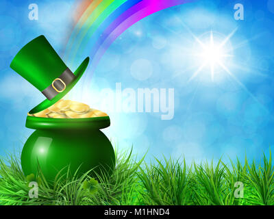 St. Patrick's Day. Urlaub Symbol ein Topf mit Geld. Stockfoto