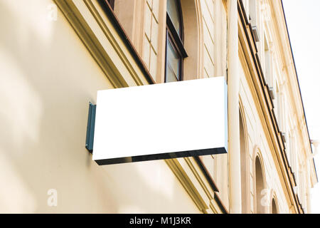 Mock up. Repräsentant der Shop, Store oder im Restaurant an der Wand Stockfoto