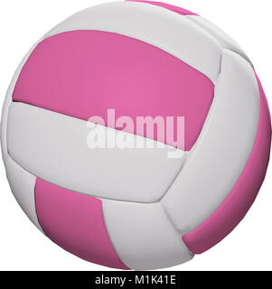 Farbige Volleyball Ball auf weißem Hintergrund mit Freistellungspfad isoliert Stockfoto