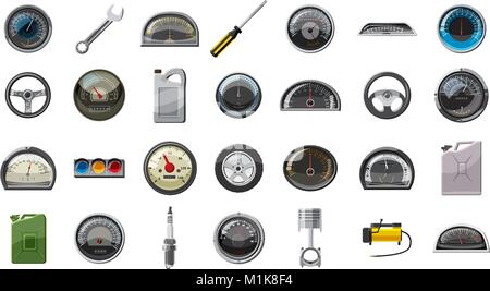 Auto Teile Icon Set, Cartoon Stil Stock Vektor