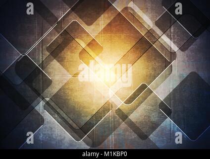 Dark grunge geometrischer Vektor tech Hintergrund Stock Vektor