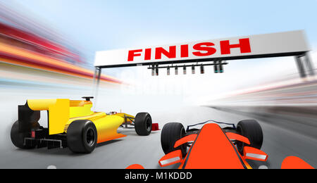 Formel 1 Autos Fahrt mit hoher Geschwindigkeit schoß - Bewegungsunschärfe Stockfoto