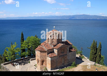 Jovan Kaneo Kirche am See von Ohrid Landschaft Stockfoto