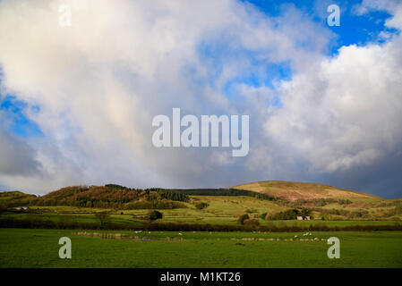 Whitewell, Clitheroe, Lancashire, UK. 31. Januar, 2018. Dusche Wolken, Whitewell, Clitheroe, Lancashire. Quelle: John Eveson/Alamy leben Nachrichten Stockfoto