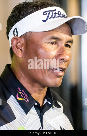 Kuala Lumpur, Malaysia. 31. Januar, 2018. Pressekonferenz mit Thailand golfer Thongchai Jaidee an der Maybank Meisterschaft 2018 in Kuala Lumpur, Malaysia. Credit: Danny Chan/Alamy leben Nachrichten Stockfoto