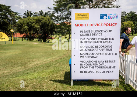 Kuala Lumpur, Malaysia. 31. Januar, 2018. Die Maybank Meisterschaft 2018, Golf Turnier wird am 1. Februar am Saujana Golf & Country Club in Kuala Lumpur, Malaysia starten. Credit: Danny Chan/Alamy leben Nachrichten Stockfoto