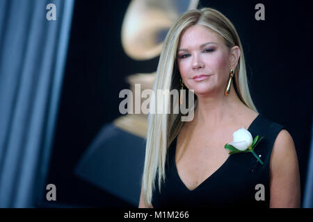 Nancy O'Dell besucht die 60. jährlichen Grammy Awards 2018 im Madison Square Garden am 28. Januar 2018 in New York City. Stockfoto