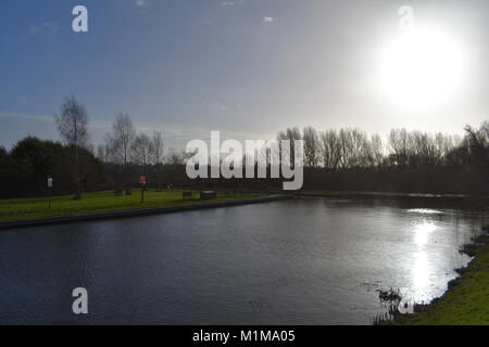 Sonnigen Wintertag auf dem ribble Link in Preston Stockfoto