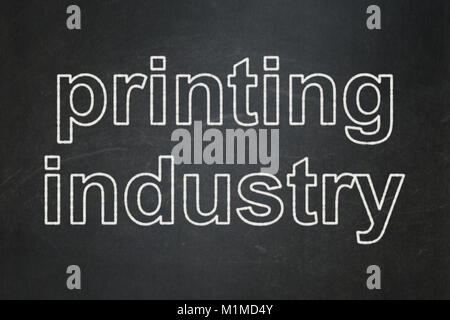 Manufacuring Konzept: Druckindustrie auf schiefertafel Hintergrund Stockfoto