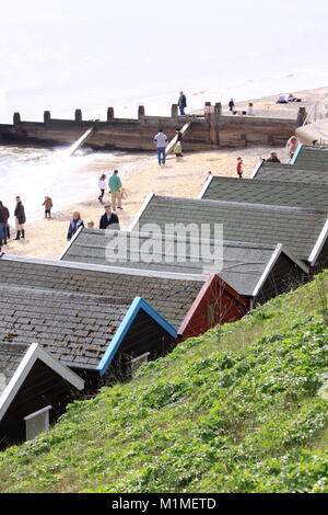 Bunten Badekabinen, Southwold, Suffolk Stockfoto