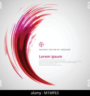 Abstrakt rot und rosa Linien Kurve Kreis Technologie Swirl kopieren Platz für Text. Vector Illustration element Stock Vektor
