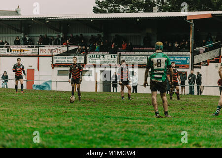 Penryn RFC vs Hayle RFC am Memorial Stadium, Penryn, Cornwall, UK, 27. Januar 2018 Stockfoto