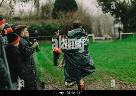 Penryn RFC vs Hayle RFC am Memorial Stadium, Penryn, Cornwall, UK, 27. Januar 2018 Stockfoto