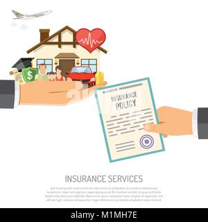 Insurance Services Konzept Stock Vektor