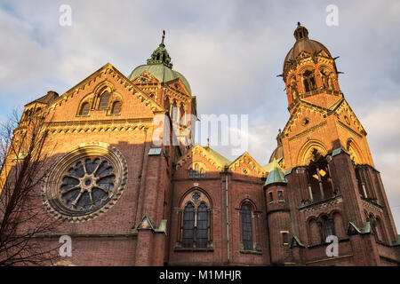 St Lukes Kirche, der größten evangelischen Kirche in München, Deutschland Stockfoto