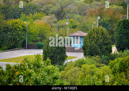 DMZ, Südkorea - 26. September 2014: Anruf in der demilitarisierten Zone (DMZ) zwischen Nord- und Südkorea. Stockfoto