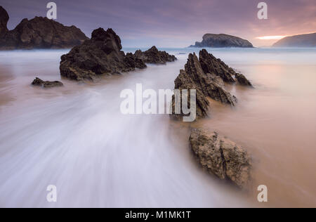 Playa de la Arnia, Santander, Kantabrien, Spanien Stockfoto