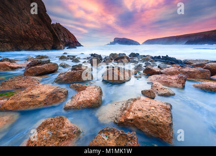 Playa de la Arnia, Santander, Kantabrien, Spanien Stockfoto