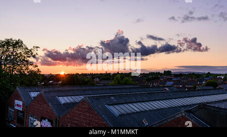 North West England industrielle Sonnenuntergang Stockfoto