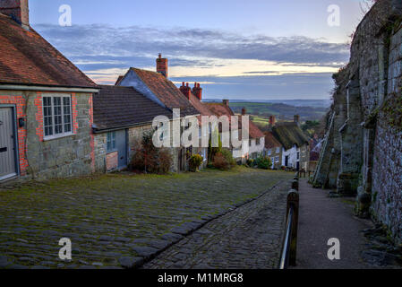 Gold Hill, Shaftesbury, Dorset, England, Vereinigtes Königreich Stockfoto