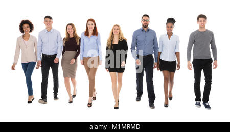 Portrait von Gemischtrassig Studenten auf weißem Hintergrund Stockfoto