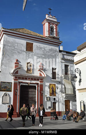 Plaza del Cabildo an einem Sonntag in Sanlucar de Barrameda (die Mündung des Guadalquivir) Spanisch, Spanien. Stockfoto