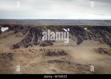 Arktis (kalt) Wüste. Absolut leblos Plateau. Dieses Gebiet war einst eisfrei. Spuren der Eiszeit zupfen (exaratio). Nowaja Semlja Archipel. Nort Stockfoto