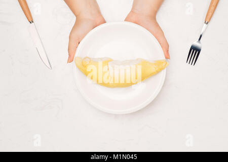 Durian ist Vietnamesisch tropische Früchte so lecker, süß und gut riechen. Stockfoto