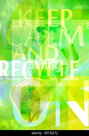 Recycling von konzeptionellen Hintergrund mit Text Stockfoto