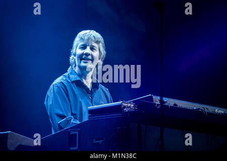 Die englische Rockband Deep Purple führt ein Live Konzert in Grieghallen in Bergen. Hier Musiker Don Airey auf die Tasten gesehen wird live auf der Bühne. Norwegen, 05.02.2014. Stockfoto