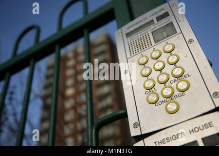 Osten Marsh Hochhaus Sozialwohnungen, Grimsby, Großbritannien. Stockfoto