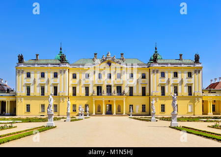 Branicki Palast und Medizinische Universität Bialystok klinische Krankenhäuser in Polen. Architektur des barocken Herrenhäuser - Historisches Denkmal. Skulpturen Ich Stockfoto