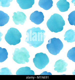 Hand gemalte Aquarell Flecken. Nahtlose Muster. Polka Dot. Abstrakte Malerei Stockfoto