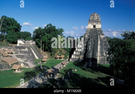 Guatemala. Tikal. Maya Ruinen, Pyramiden. Stockfoto