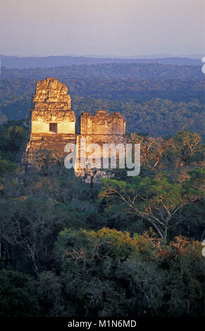 Guatemala. Tikal. Maya Ruinen, Pyramiden. Stockfoto