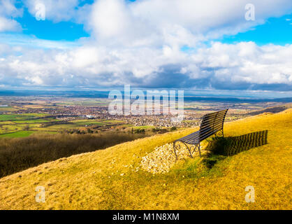 Blick von Cleeve Hill Gloucestershire Stockfoto