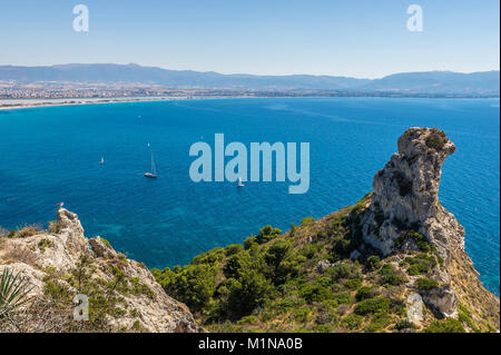 Devil's Sattel Ausblick auf Cagliari, Sardinien Stockfoto