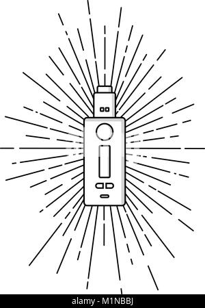 Sunray Burst Elektrische Zigarette persönliche Vaporizer Vektorgrafiken Stock Vektor