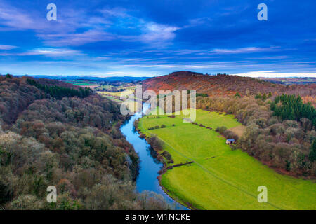 Blick über Fluss Wye coppets Hügel von Symonds Yat Stockfoto